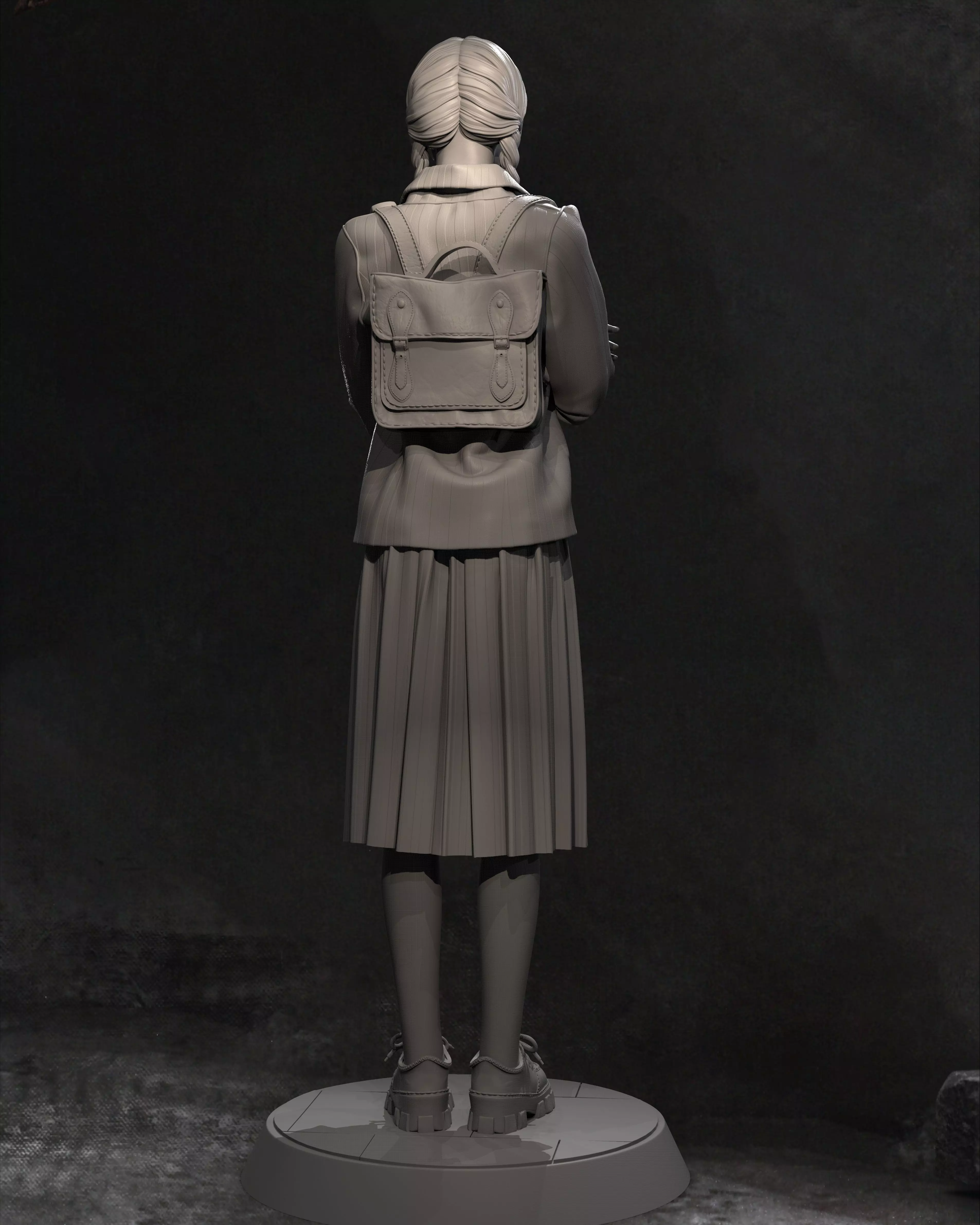 Wednesday Addams Free Download STL 3D Print Model Free 3D print model_7