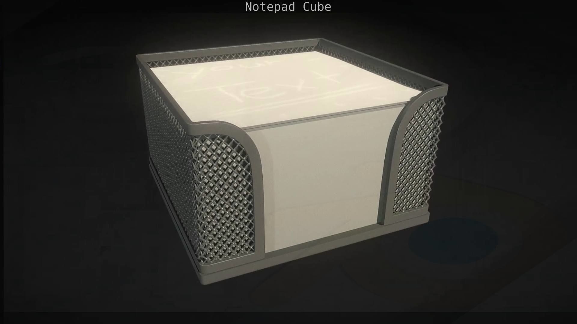 Wire Mesh Notepad Memo Cube 3D model_31
