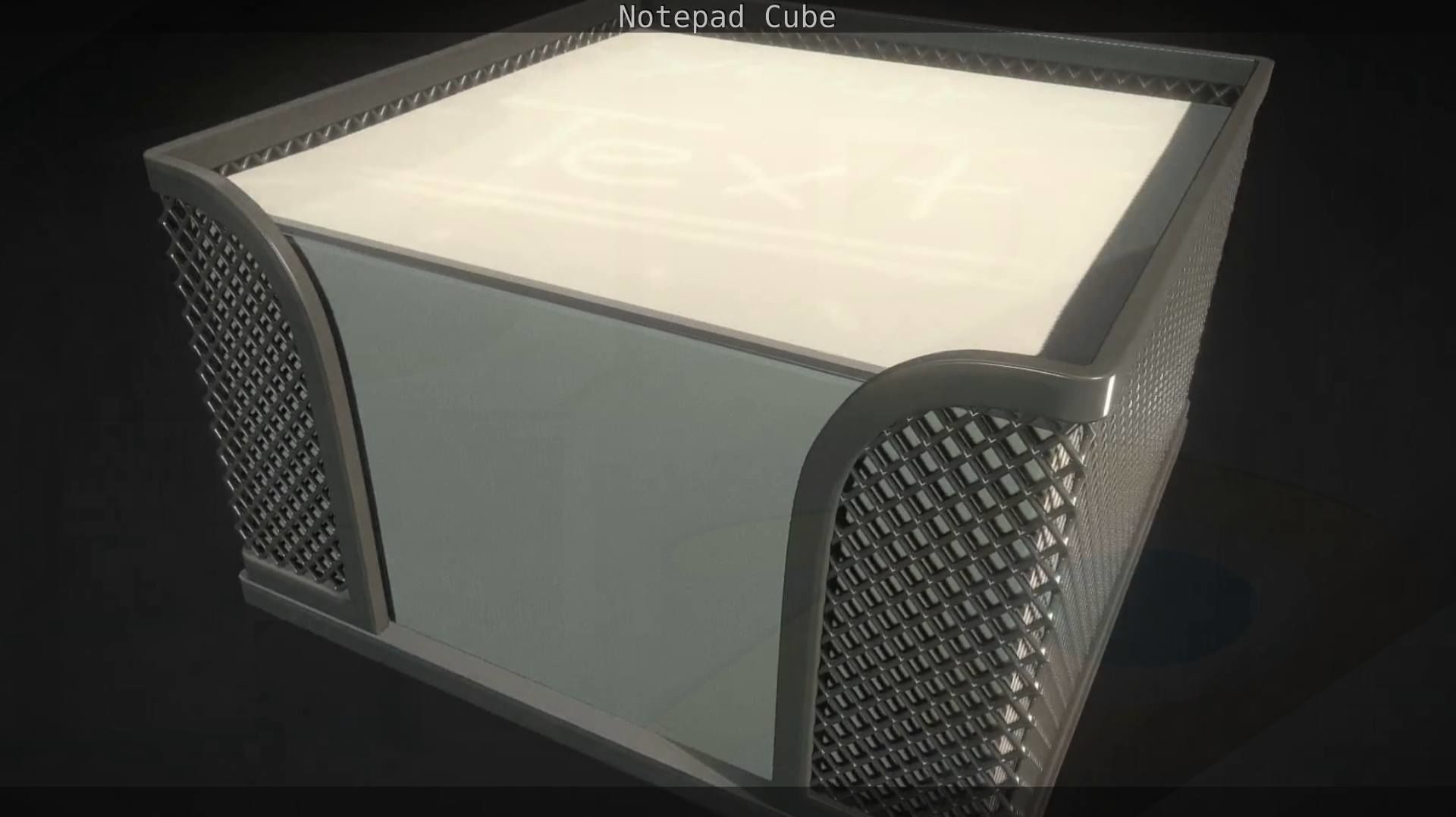 Wire Mesh Notepad Memo Cube 3D model_27