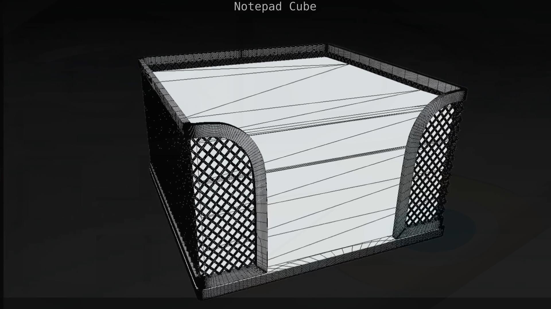 Wire Mesh Notepad Memo Cube 3D model_48