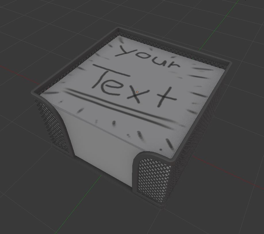 Wire Mesh Notepad Memo Cube 3D model_4