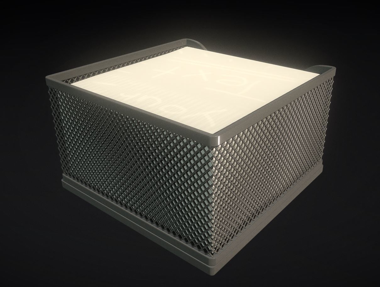 Wire Mesh Notepad Memo Cube 3D model_11