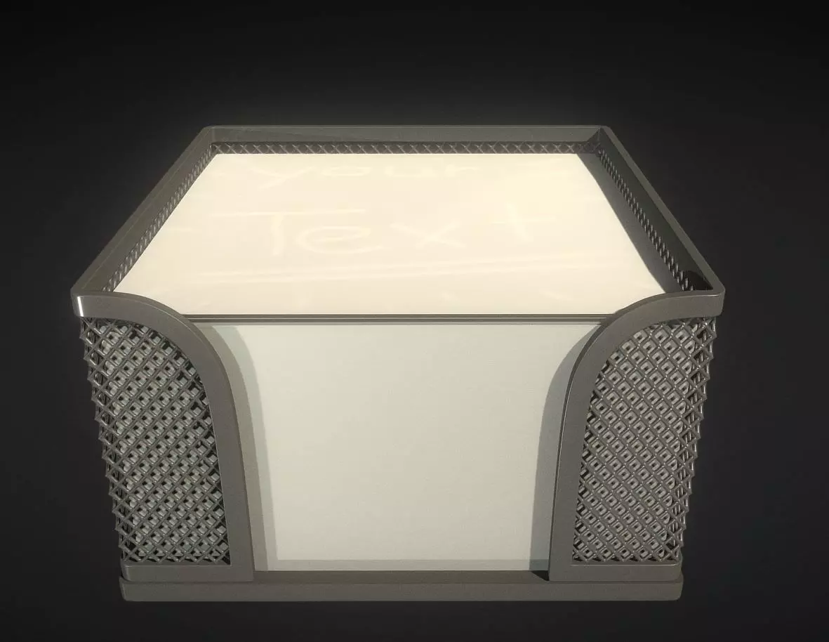 Wire Mesh Notepad Memo Cube 3D model_0