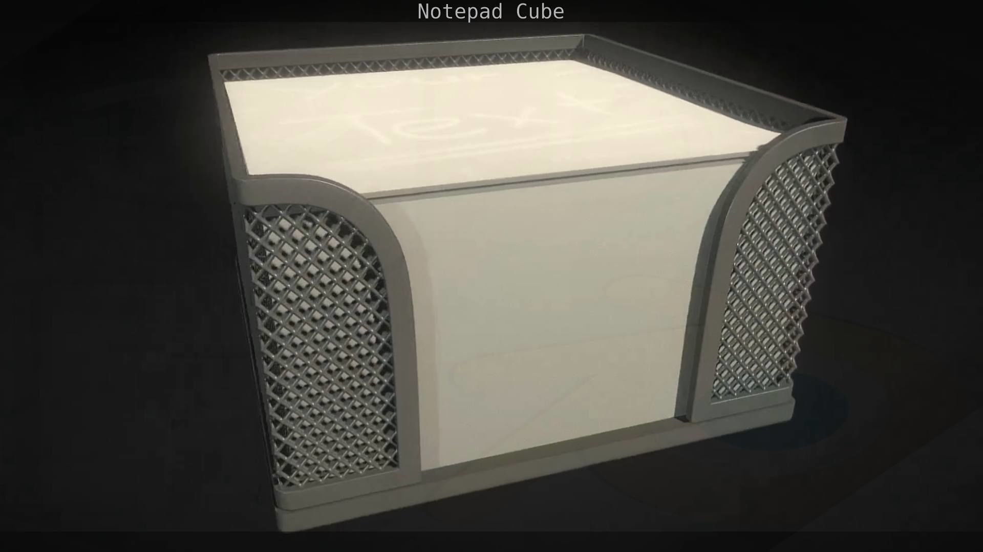 Wire Mesh Notepad Memo Cube 3D model_28