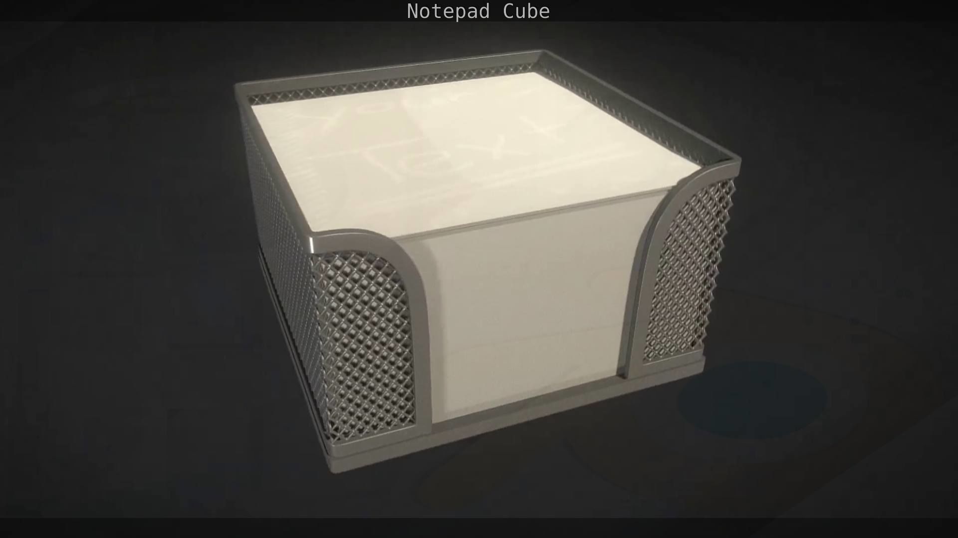 Wire Mesh Notepad Memo Cube 3D model_16