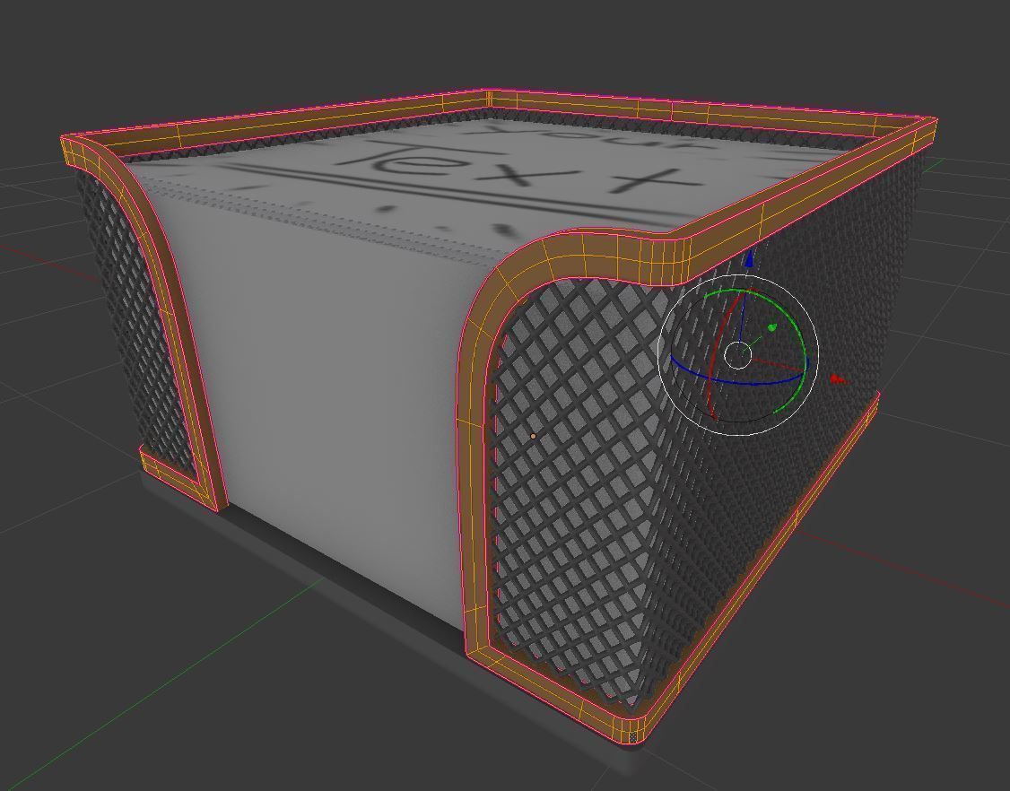 Wire Mesh Notepad Memo Cube 3D model_5