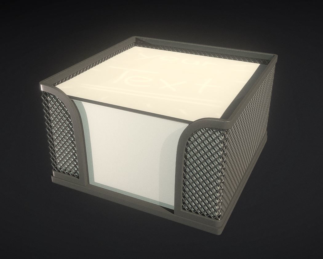 Wire Mesh Notepad Memo Cube 3D model_10