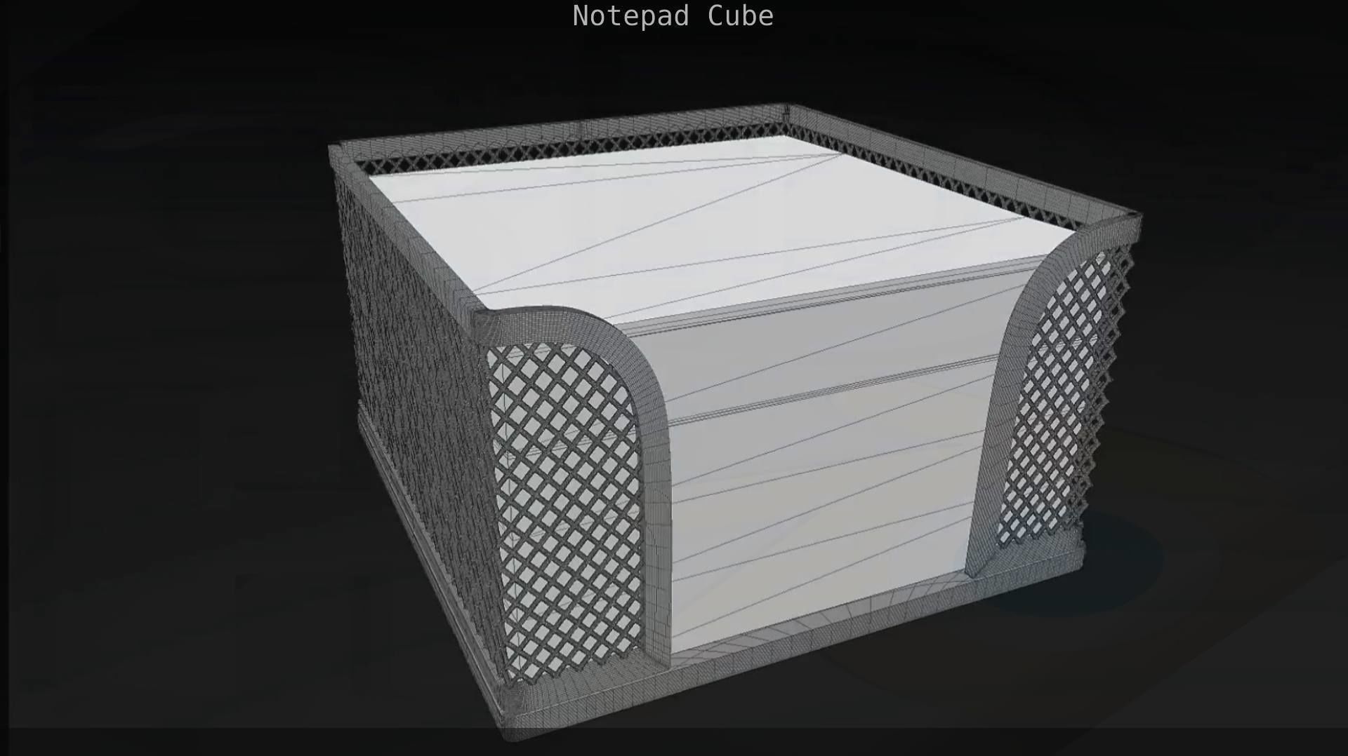 Wire Mesh Notepad Memo Cube 3D model_52