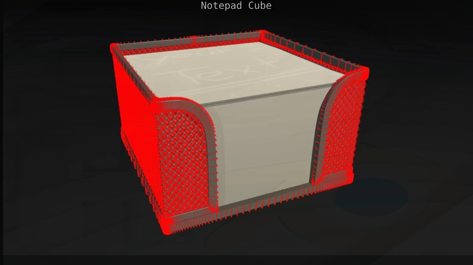 Wire Mesh Notepad Memo Cube 3D model_33