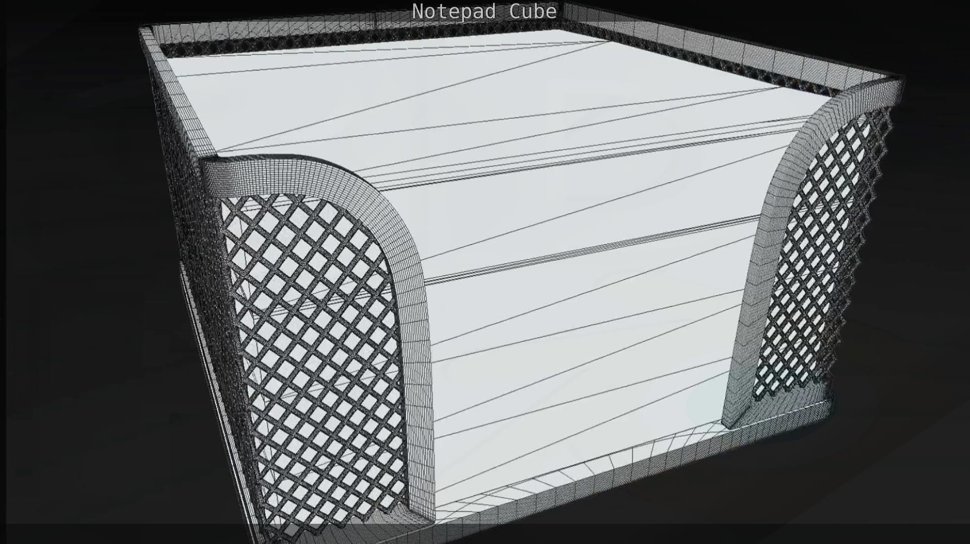 Wire Mesh Notepad Memo Cube 3D model_34