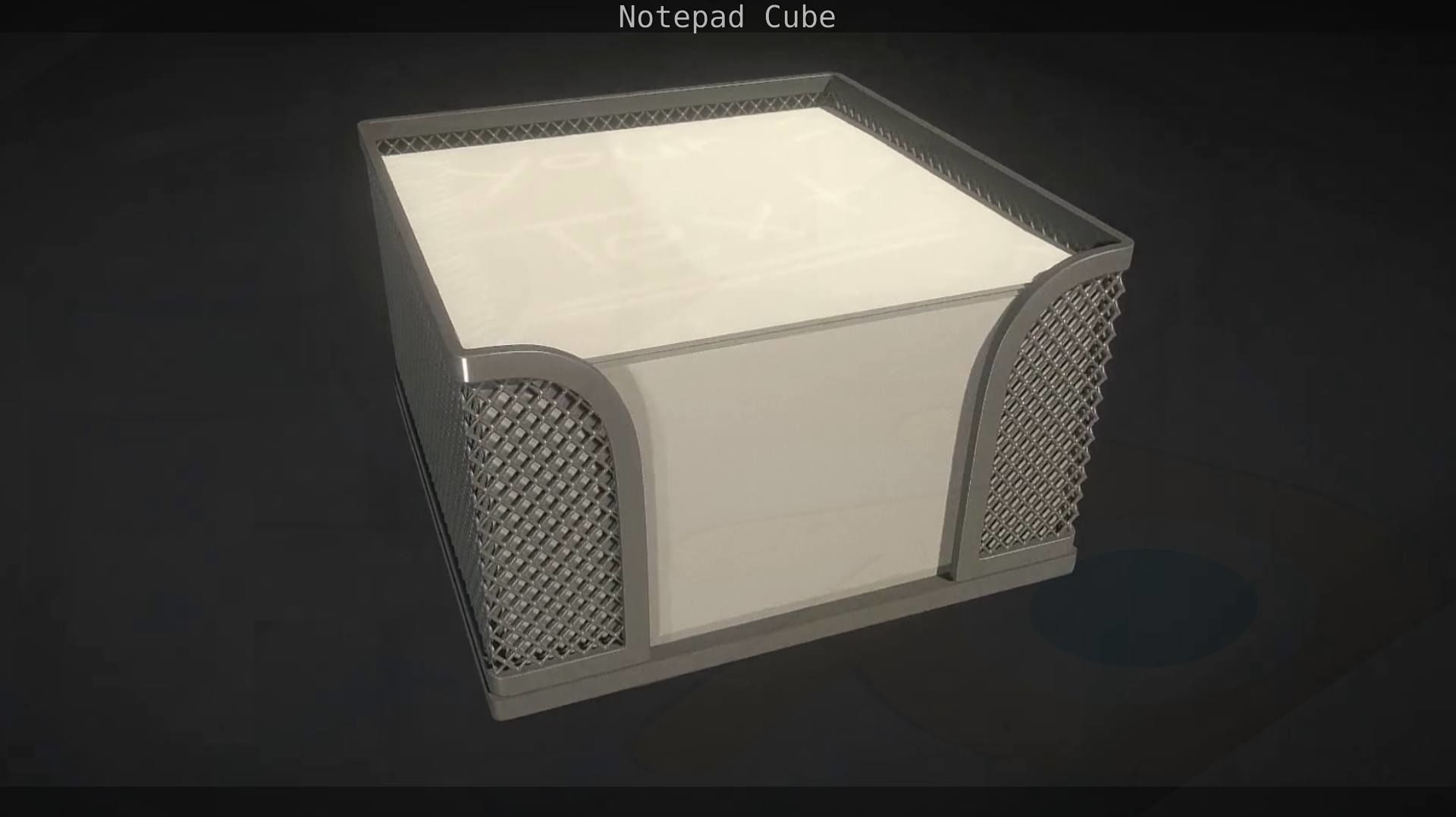 Wire Mesh Notepad Memo Cube 3D model_18