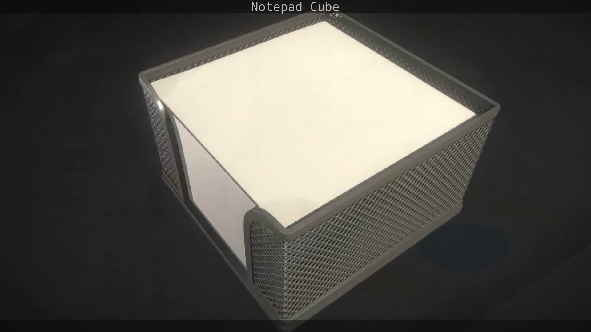 Wire Mesh Notepad Memo Cube 3D model_13