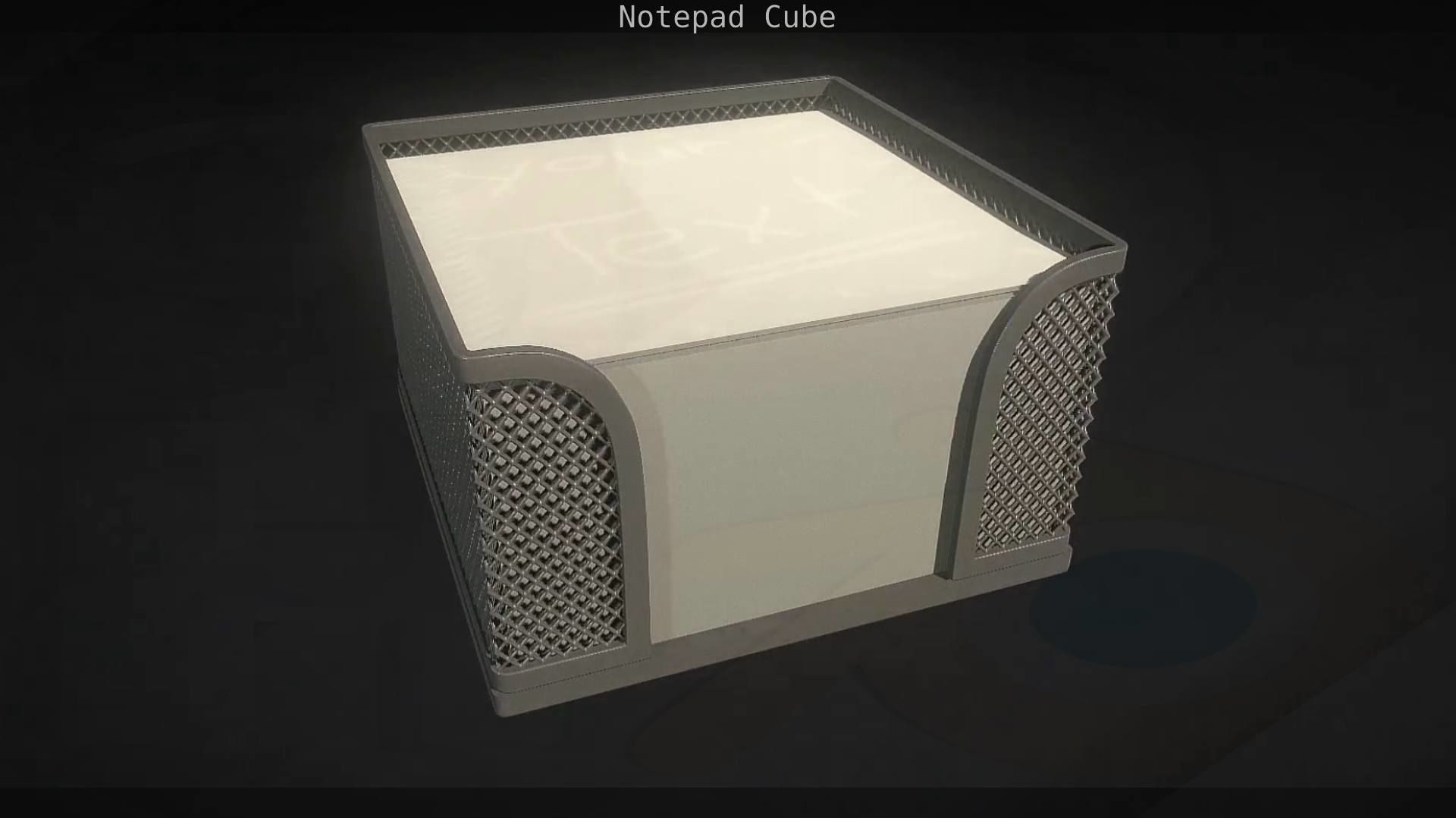 Wire Mesh Notepad Memo Cube 3D model_17