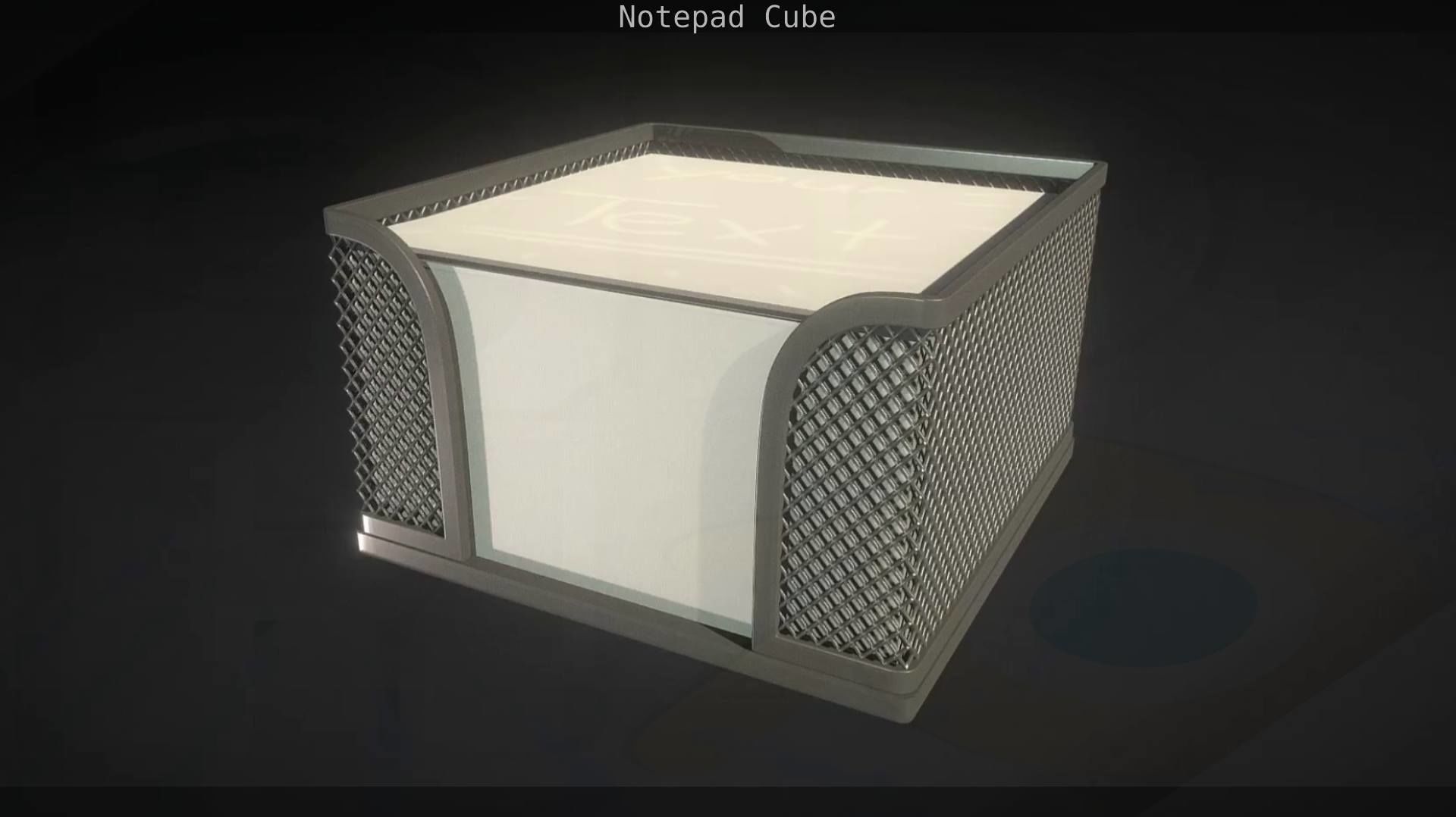 Wire Mesh Notepad Memo Cube 3D model_12
