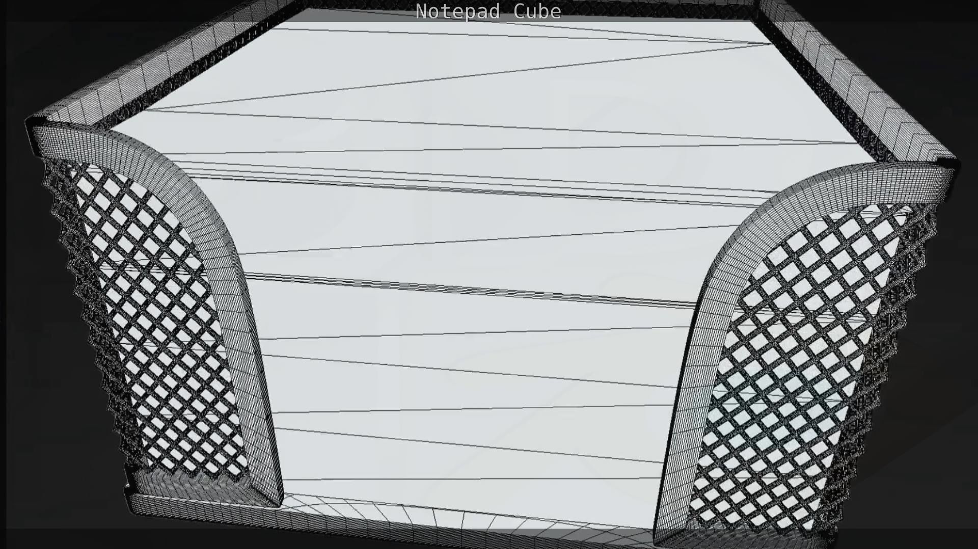 Wire Mesh Notepad Memo Cube 3D model_35