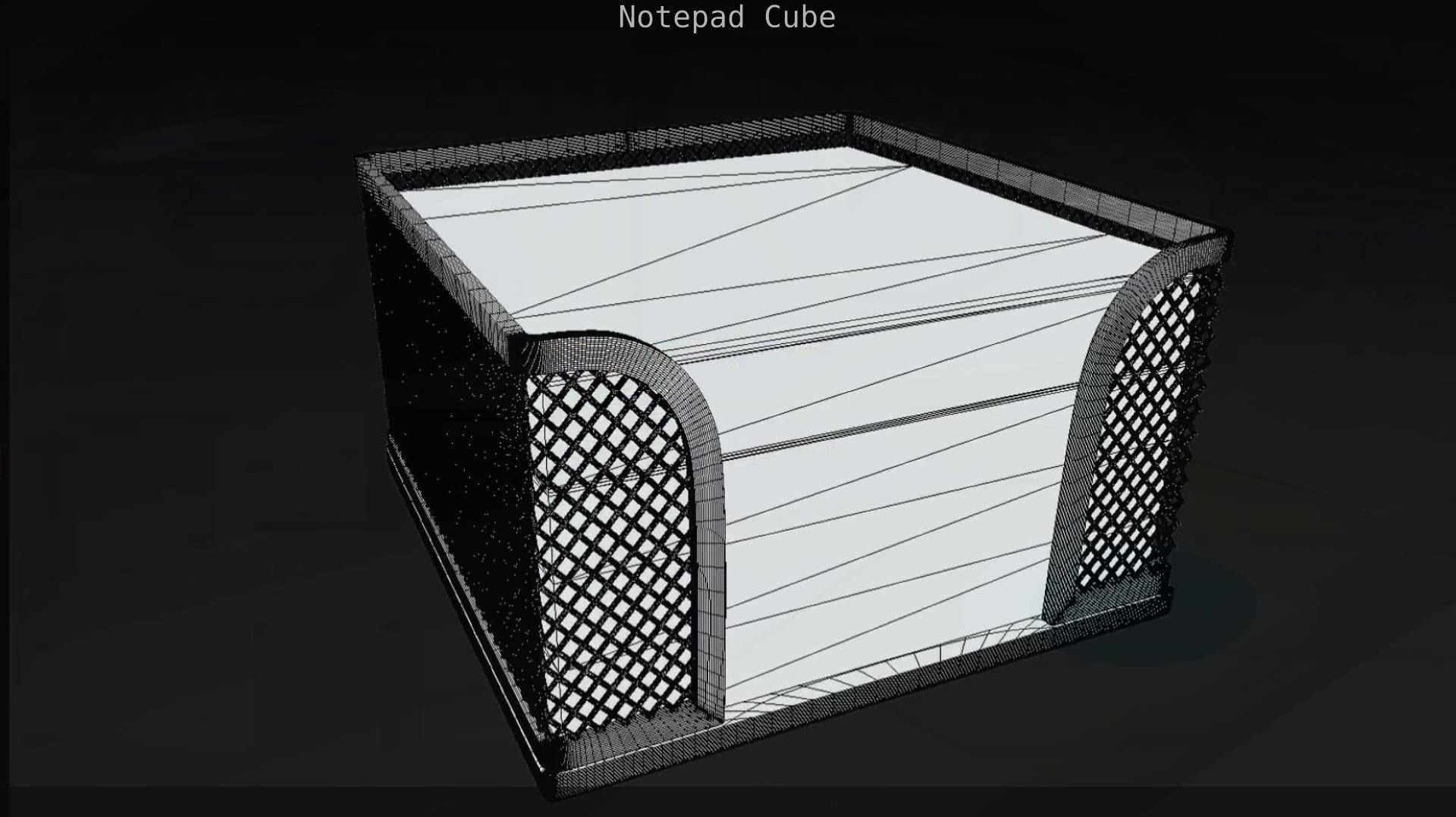 Wire Mesh Notepad Memo Cube 3D model_50