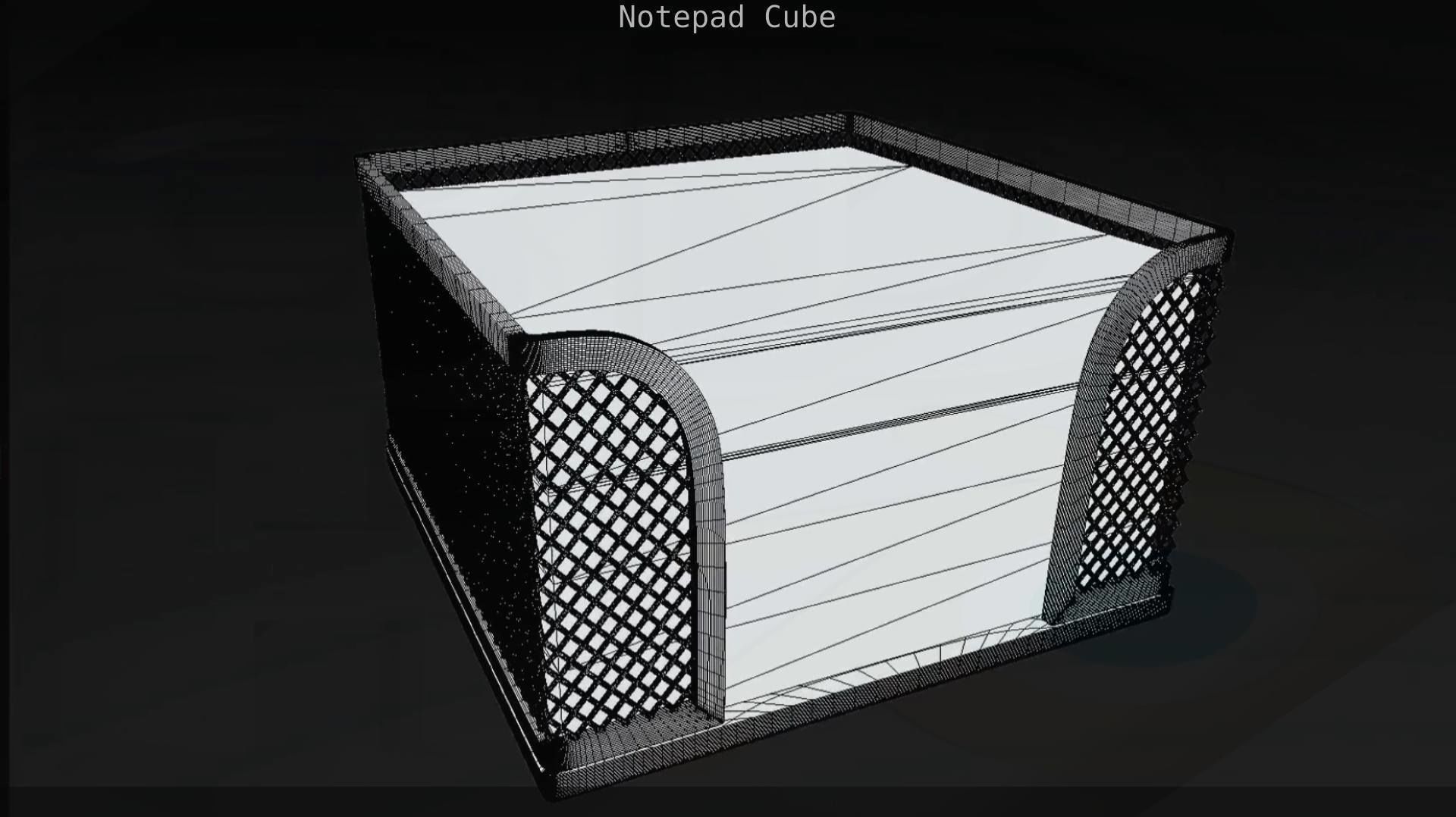 Wire Mesh Notepad Memo Cube 3D model_49