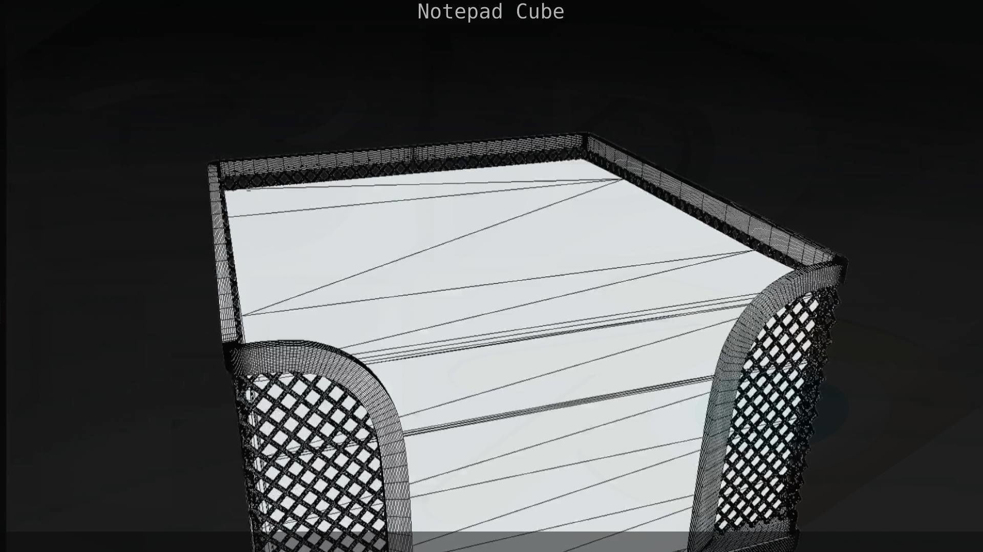 Wire Mesh Notepad Memo Cube 3D model_47