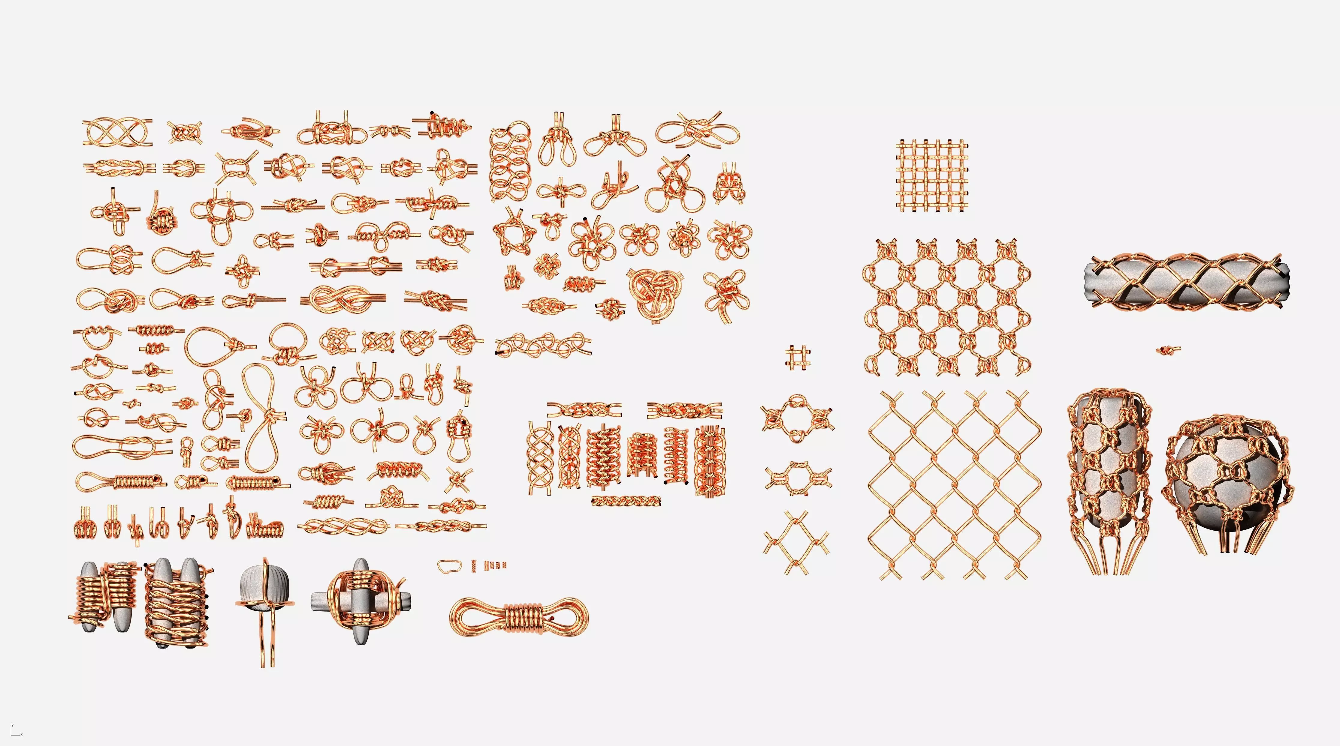Rope Knots Collection in SubD and Mesh Pack 3D model
