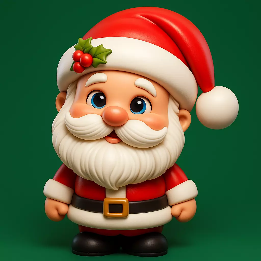 Kawaii Santa Claus 3d Model 3D print model_4