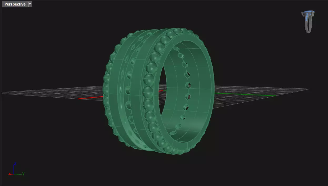 Channel Set Round cut eternity ring with bead N06 145CT EU54 3D print model_9
