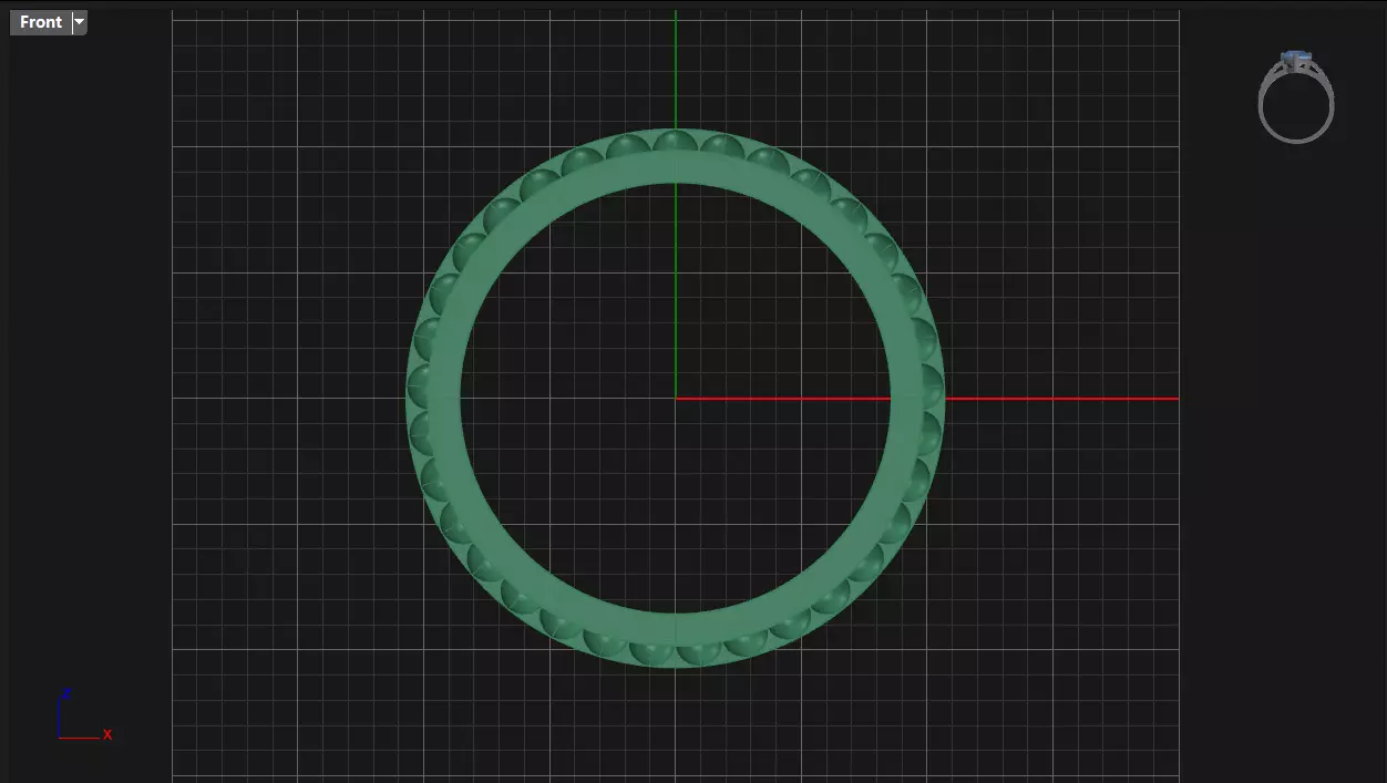 Channel Set Round cut eternity ring with bead N06 145CT EU54 3D print model_7