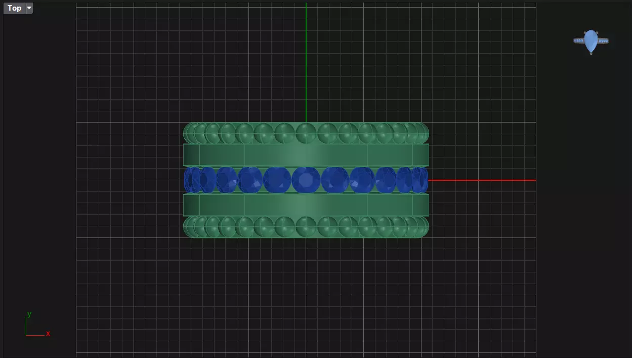 Channel Set Round cut eternity ring with bead N06 145CT EU54 3D print model_6