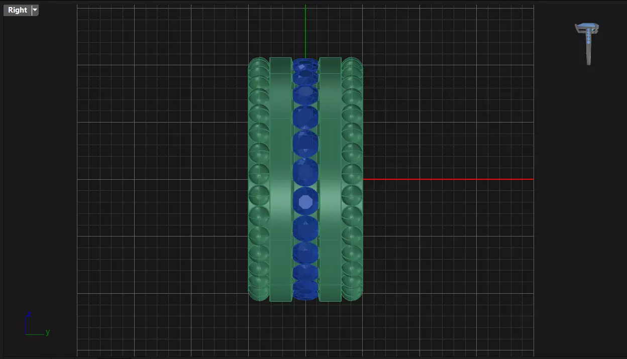 Channel Set Round cut eternity ring with bead N06 145CT EU54 3D print model_8