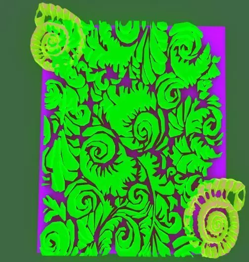 Stylish Leaf Art And Coral mix WALL ART 3D model_0