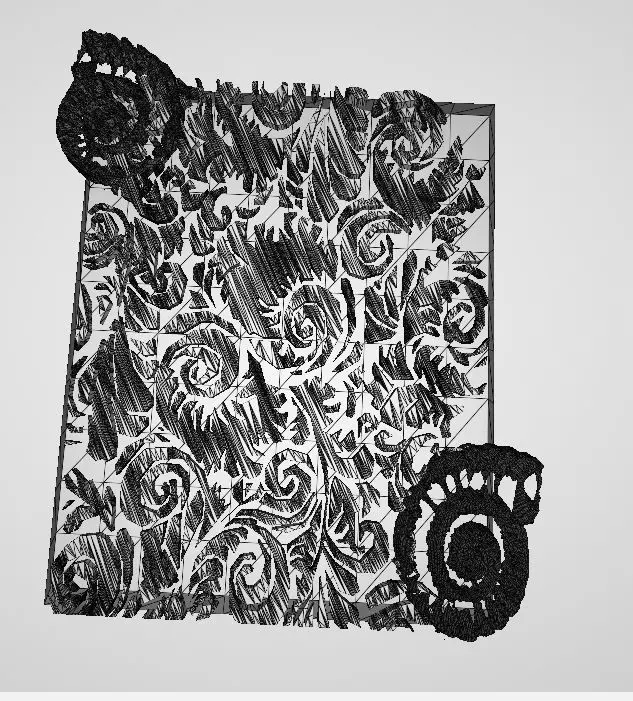 Stylish Leaf Art And Coral mix WALL ART 3D model_7