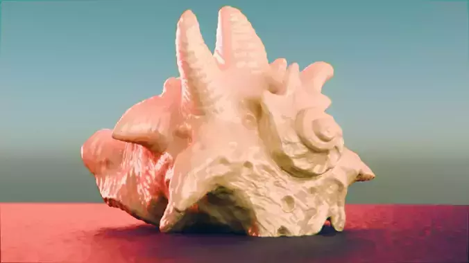 High Poly Spiky Fantasy Conch Shell 3D print model High Poly Spiky Fantasy Conch Shell 3D print model