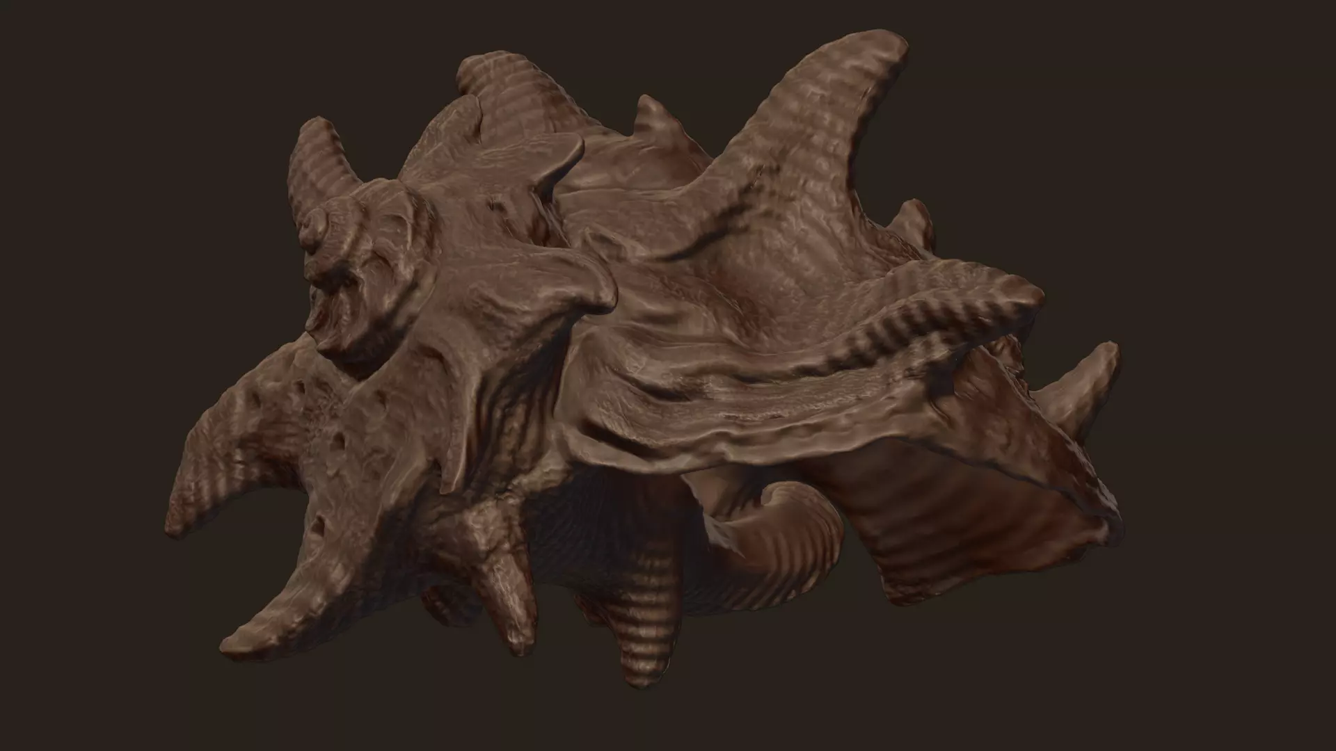 High Poly Spiky Fantasy Conch Shell 3D print model_6