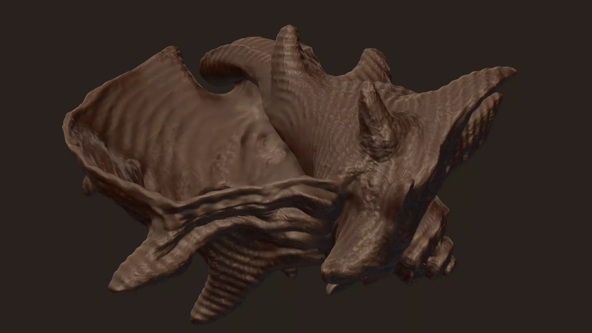 High Poly Spiky Fantasy Conch Shell 3D print model_11