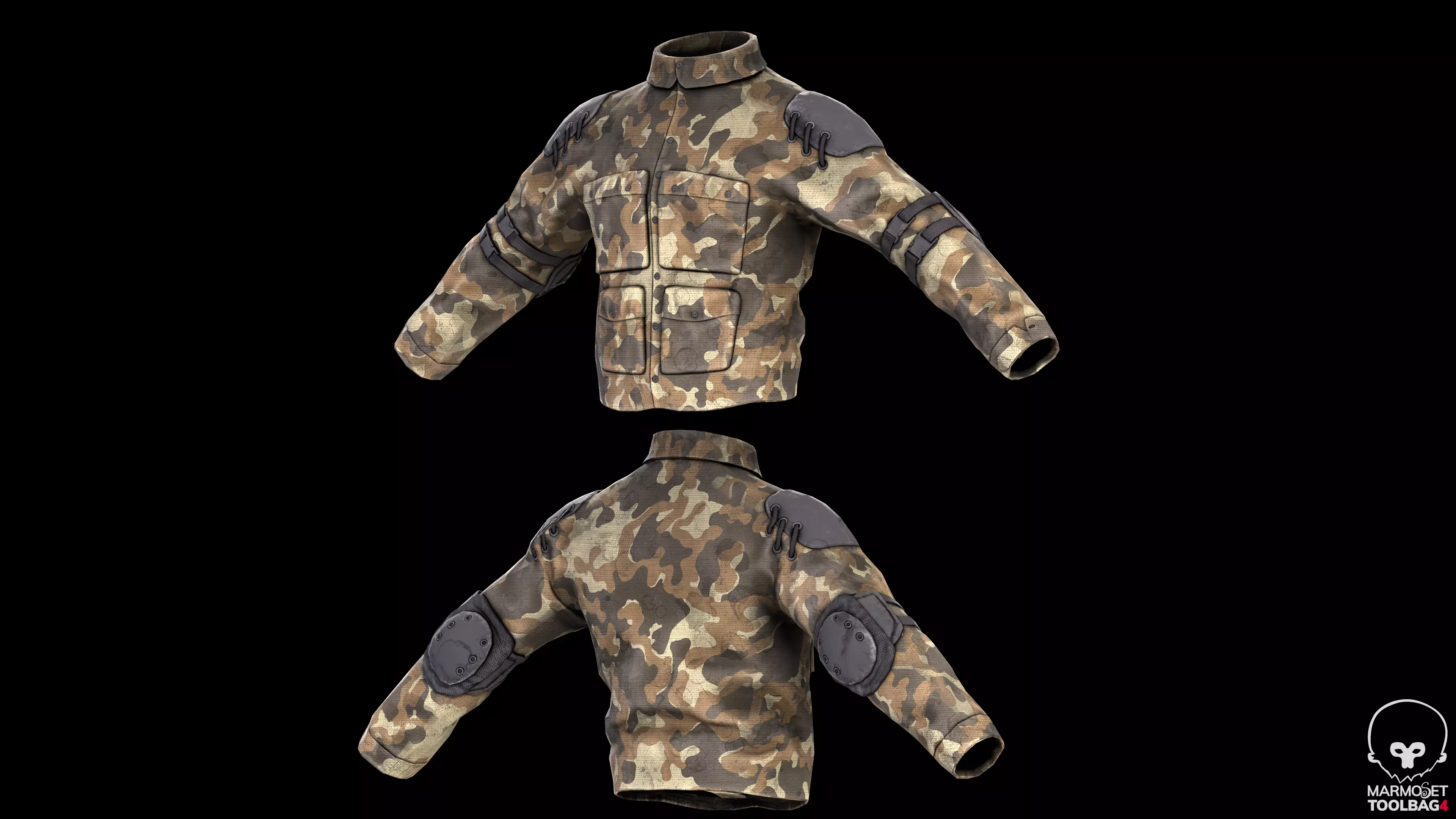 Military stalker like suit for Dayz engine Low-poly 3D model_16