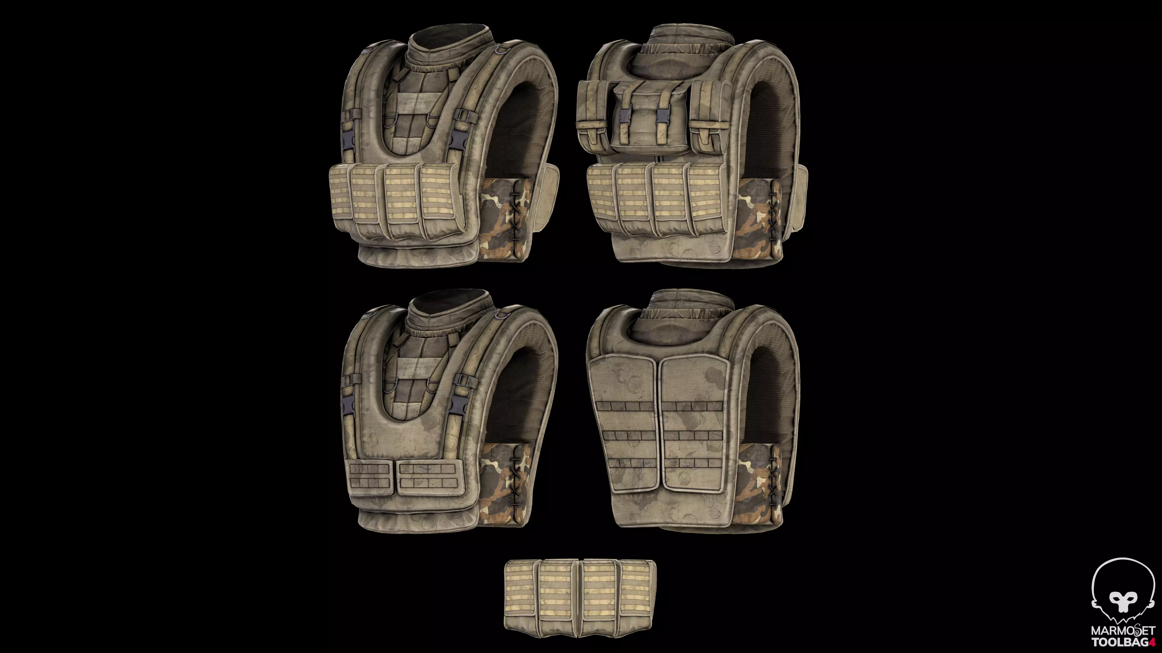 Military stalker like suit for Dayz engine Low-poly 3D model_15