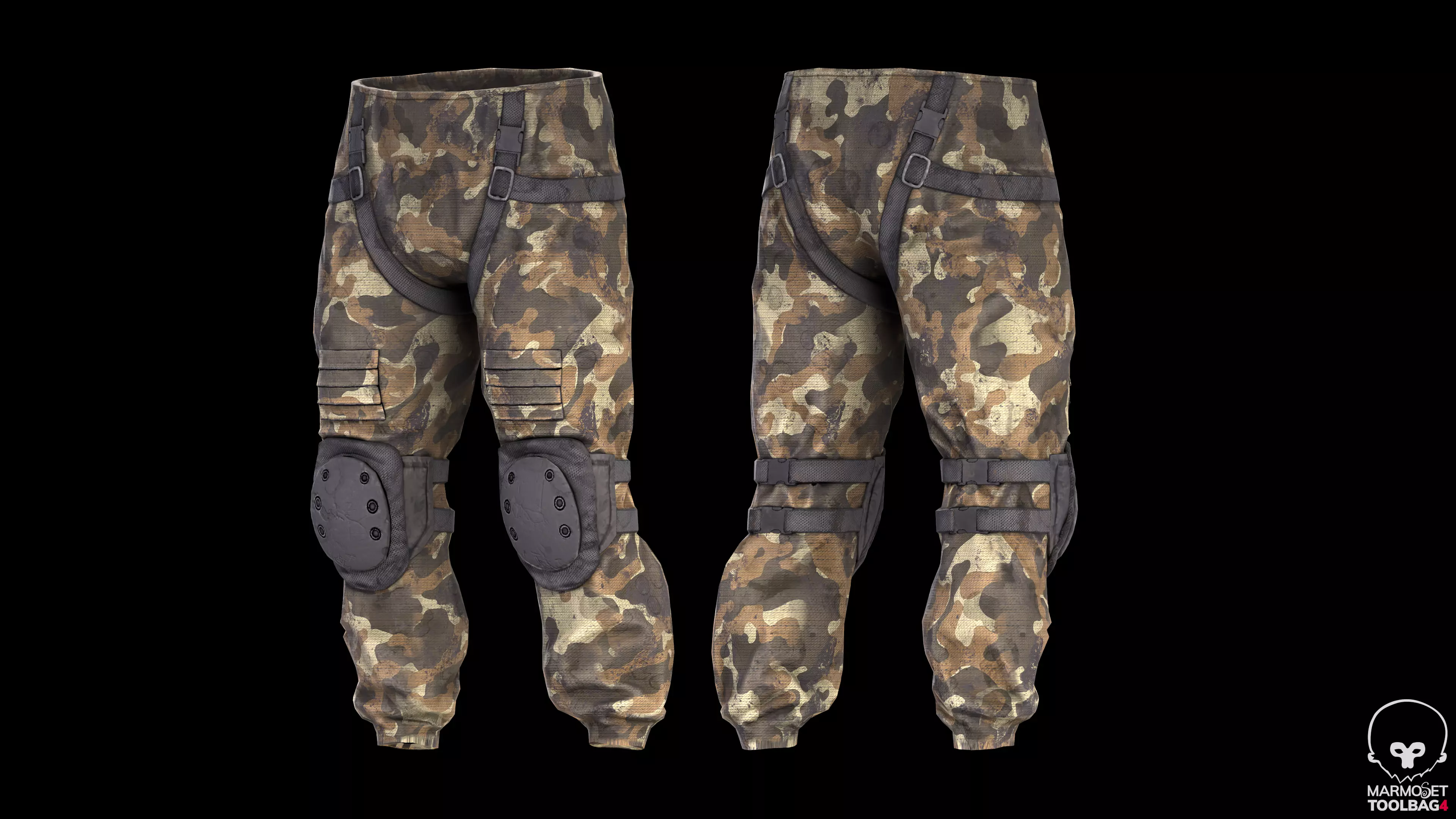 Military stalker like suit for Dayz engine Low-poly 3D model_17