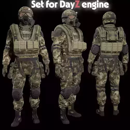Military postapocalypse suit for Dayz engine