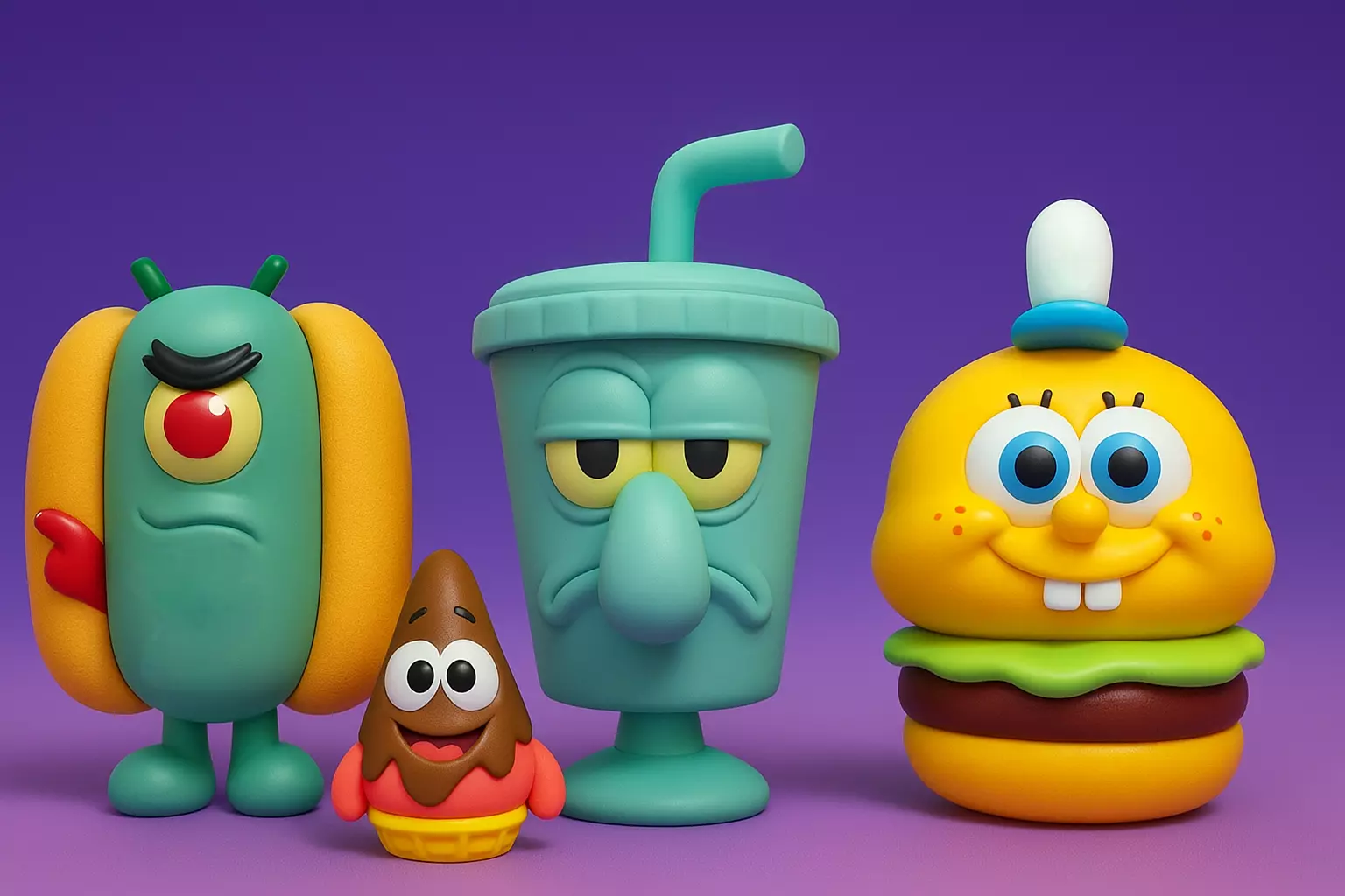 SpongeBob SquarePants Art Toys Collectible 3D Model 3D print model_1