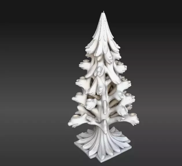 Winter Tree Lantern 3D Model Tree Decor with Lantern Slots Low-poly 3D model_6