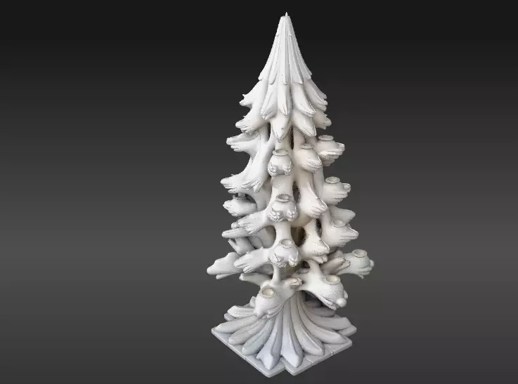 Winter Tree Lantern 3D Model Tree Decor with Lantern Slots Low-poly 3D model_5