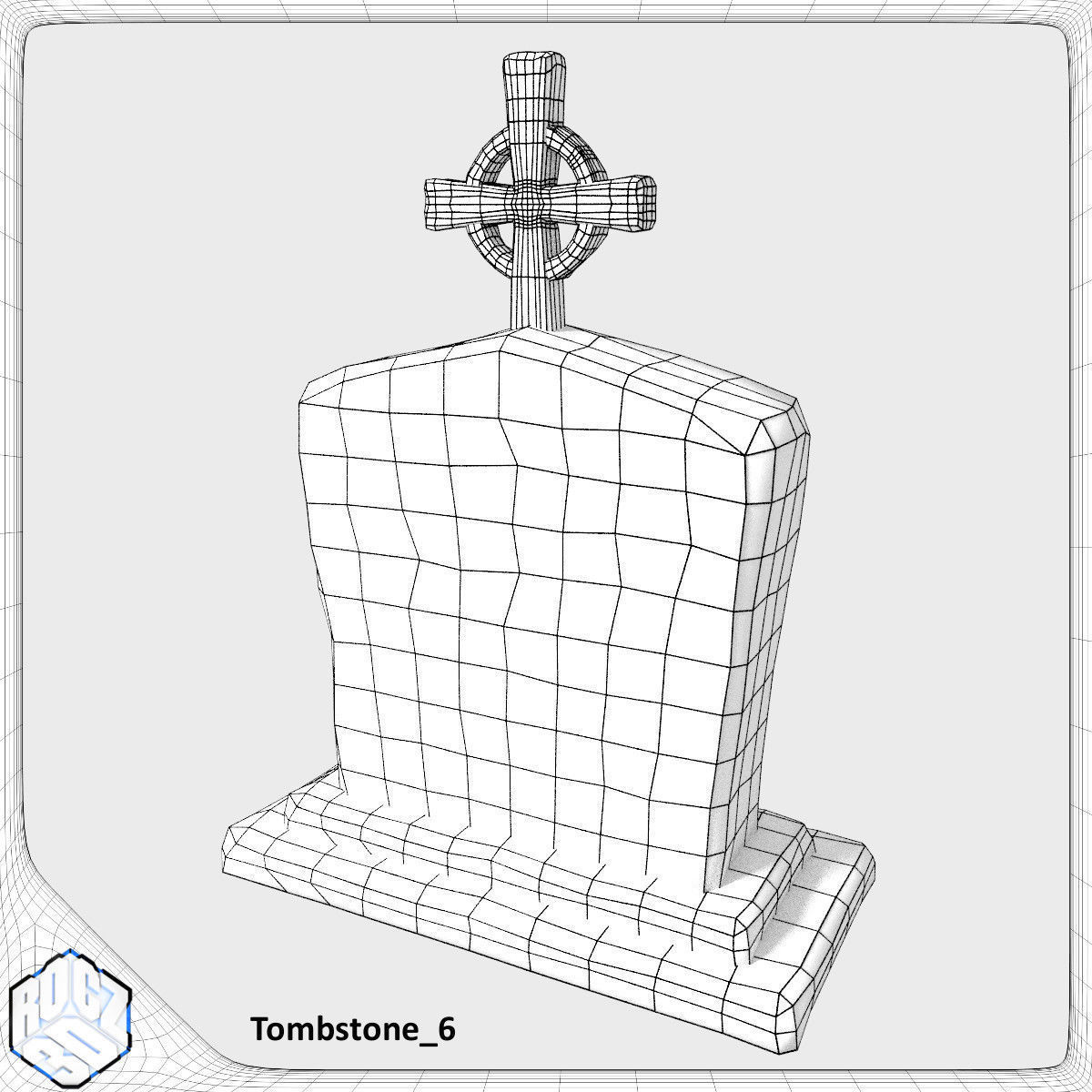 Tombstone Pack Low-poly 3D model_10