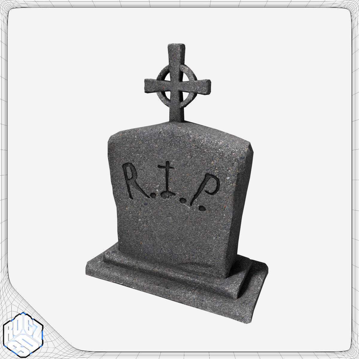 Tombstone Pack Low-poly 3D model_9