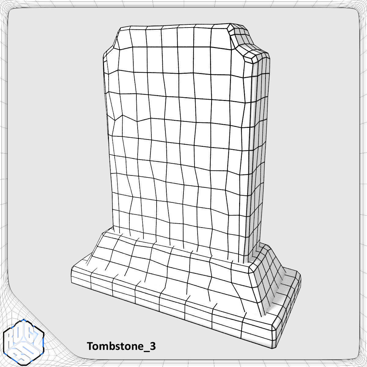 Tombstone Pack Low-poly 3D model_6