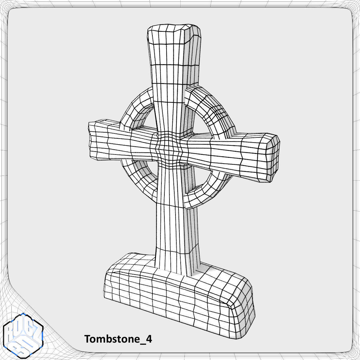 Tombstone Pack Low-poly 3D model_4
