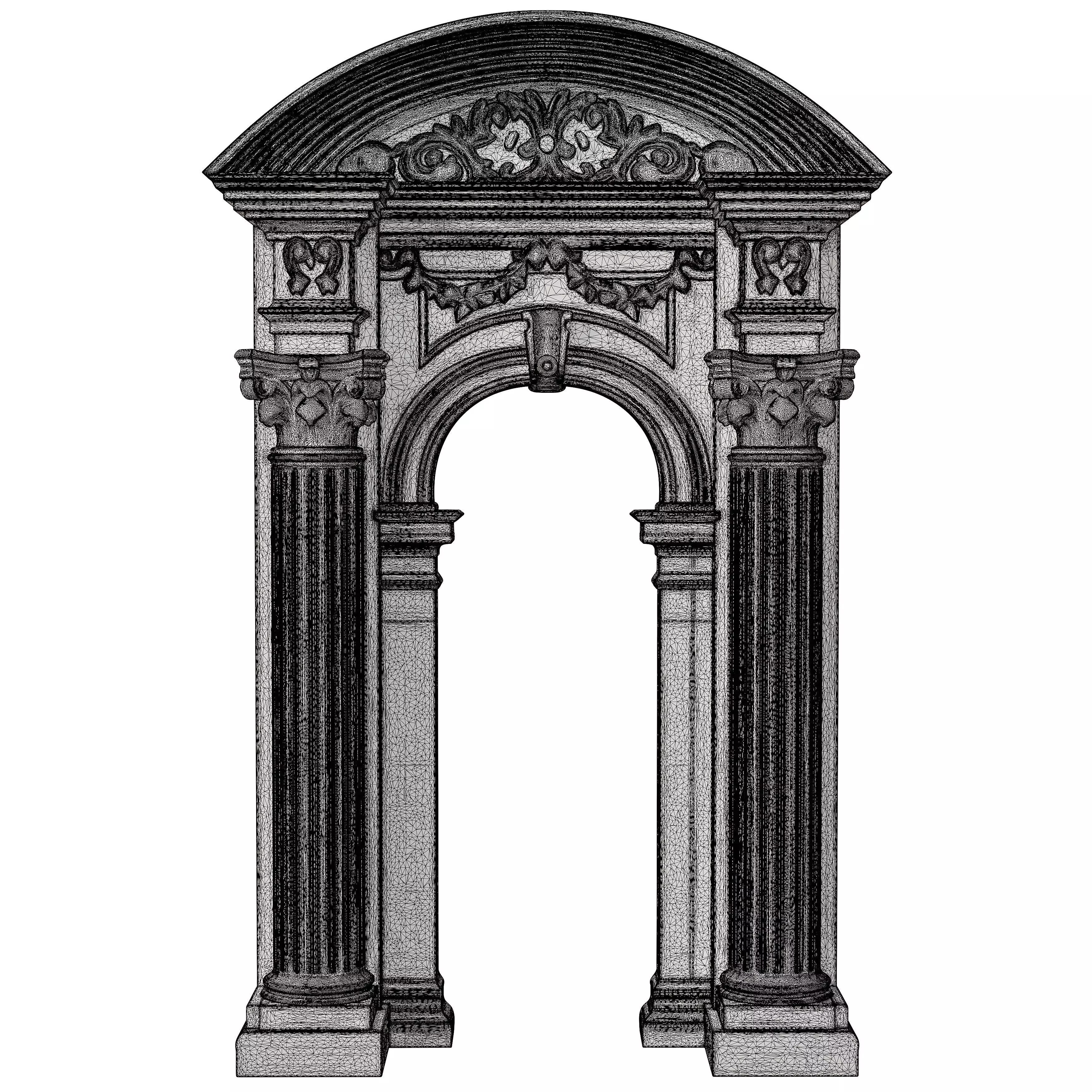 Classical Architectural Columns -Arches and Decorative Pillars Low-poly 3D model_6