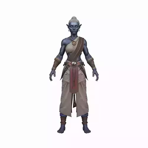 Highly Detailed Shadowy Void Elf Riftblade Warrior 3D Model