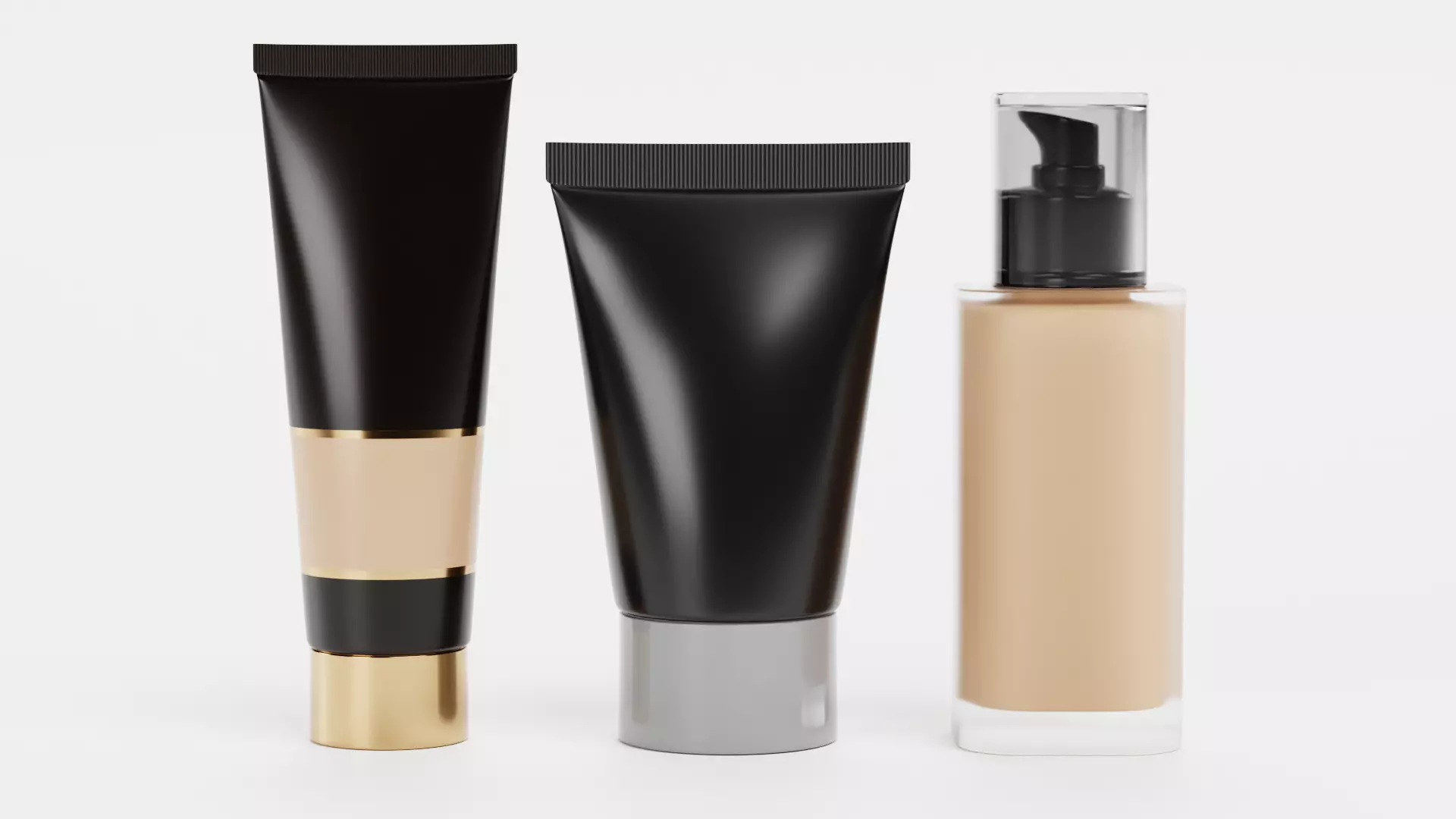 Make-up Tubes - Set of 3 Decorative Cosmetic Packaging 3D model
