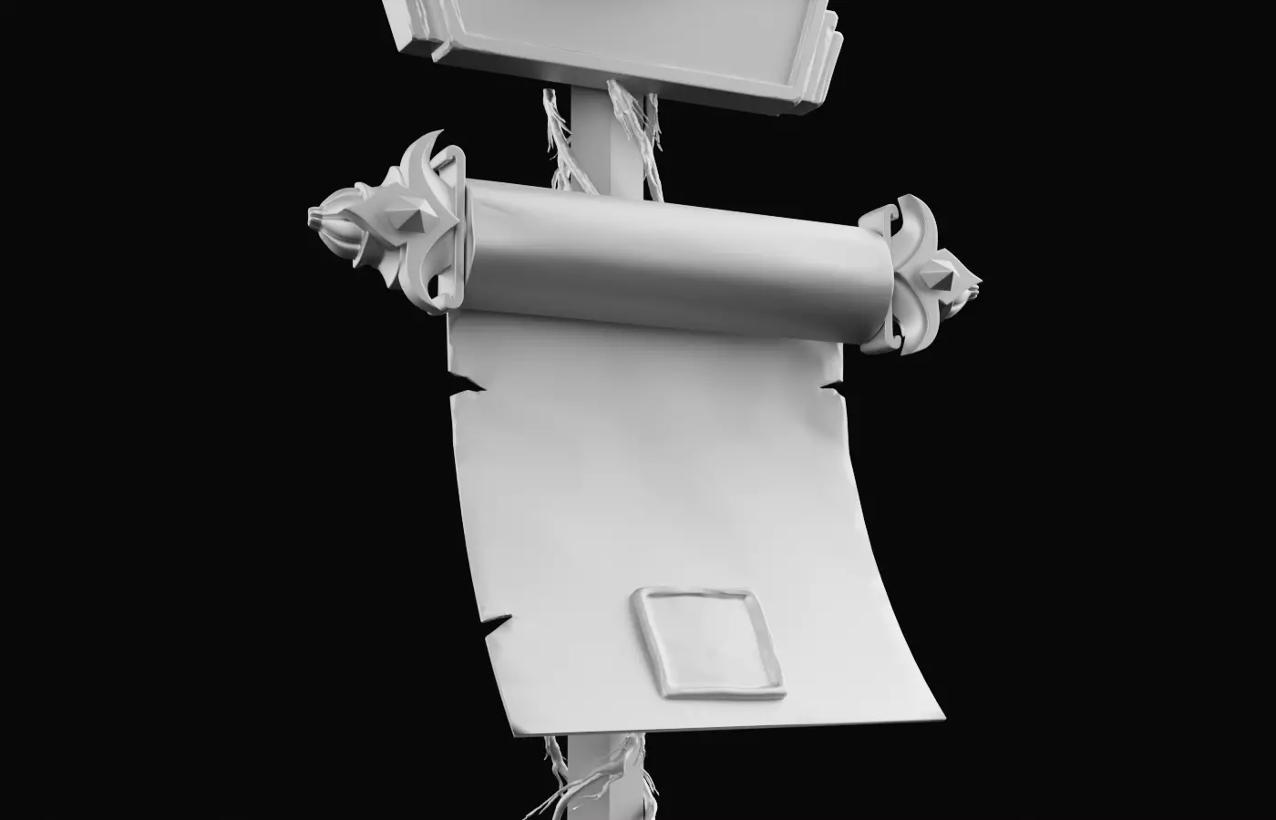 Royal Sword and Scroll PropHighPoly MedievalFantasyAsset3Dmodel 3D model_6