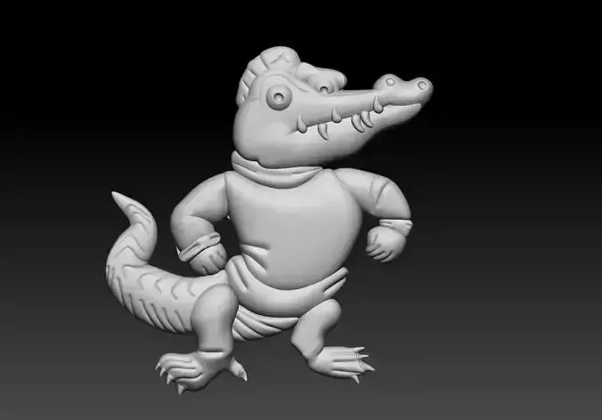 Cartoon Crocodile Pendant 3D Printable Model