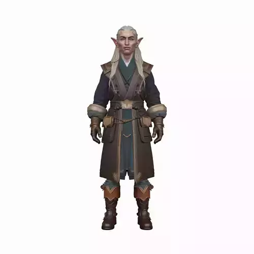 Detailed Elegant High Elf Scribe 3D Model in World of  Style